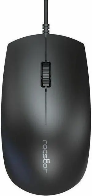 Rocstor Premium M10 USB Wired Optical Mouse - 1200 dpi - Full-size Mouse - Optical - Cable - Black - USB - 1200 dpi - Scroll Wheel - 3 Button(s) - Symmetrical