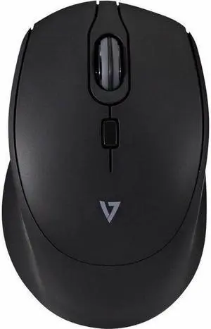 V7 MW350 Wireless Professional Silent Mouse - Optical - 2.4Ghz - Black - Wireless Connection - 1600 dpi - Scroll Wheel - 4 Button(s) - Soft Touch - Quiet Clicks - Battery Included - Compatible with PC