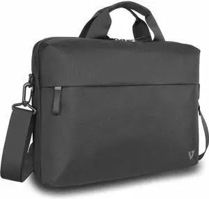 V7 CTP14-ECO2 Carrying Case (Briefcase) for 14.1" Notebook - Black - V7 RPET Eco-Friendly Recycled material Business Briefcase Topload for 14.1" Notebook Laptop Case - Black - Weather Resist