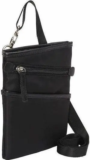 Francine Collection City Slim Carrying Case for 7" Travel - Black - Nylon, Vegan Leather Body - Shoulder Strap - 8.5" Height x 6.3" Width x 1" Depth