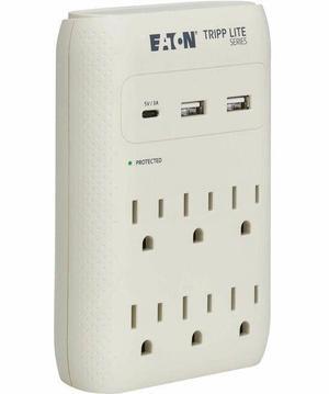 Eaton Tripp Lite Series Protect It 6-Outlet Surge Protector with USB Gray SK60C