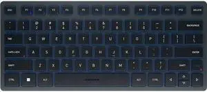 CHERRY KW 7100 Keyboard - Multi-Device, Compact, 3 Bluetooth Channels, AES-128 Encryption, Status LEDS, Abrasion-proof Key Legends