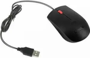 Lenovo Fingerprint Biometric USB Mouse Gen 2 - Optical - Cable - Black - USB Type A - 1600 dpi - Scroll Wheel - 3 Button(s) - Symmetrical