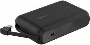 Belkin BoostCharge Power Bank 10K With Integrated Cable - For Smartphone, Tablet PC, iPad mini, iPad, iPad Pro - 10000 mAh - Black