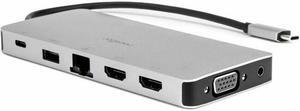 USB-C Portable Dock Multiport Adapter 100W PD 2x HDMI 1x VGA 4x USB-A SD/TF Gigabit RJ45 3.5mm Audio Port - Premium USB C Portable Dock Multiport Adapter, 12-in-1 Hub - 2x HDMI 1x VGA, 2x USB-A, 2x US