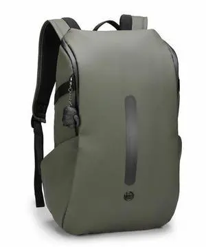 Swissdigital LAMONE Dark Green L Backpack - LED Light System - USB Charging Port - RFID Protection Pocket - Eco-Friendly & Water Resistant Fabric - Trolley Sleeve - Fits 16" Laptop  SD1685-23
