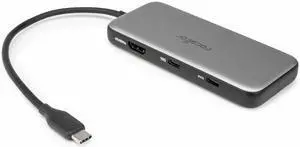Rocstor Type-C to HDMI/USB-A 10GX2/Type-C 10G data/SD/TF/PD Charging with DP1.4 Alt mode - for Desktop PC/Notebook/Tablet/Smartphone/Monitor/Memory Card Reader - Charging Capability - Memory Card Read
