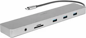Rocstor Type-C 10-in-1 Dual Displays Portable Dock with Type-C Video - for Desktop PC/Notebook/Tablet/Smartphone/Monitor/Memory Card Reader - Charging Capability - Memory Card Reader - SD, TransFlash