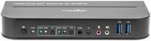 Rocstor SolidKVM SK06 4K HDMI and USB 3.0 2?1 KVM Switch - 2 Computer(s) - 1 Local User(s) - 4K - 4096 x 2160 - 6 x USB - USB 2.0 - 3 x HDMI