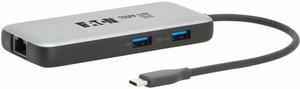 Eaton Tripp Lite Series USB-C Multiport Adapter - 4K 60 Hz HDMI, USB 3.2 Gen 2 Hub Ports, GbE, 100W PD Charging, HDR, HDCP 2.2 - Charging Capability - USB Type C - 1 Displays Supported - 4K @ 60Hz, 4K