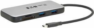 Eaton Tripp Lite Series USB-C Multiport Adapter - 4K 60 Hz HDMI, USB 3.2 Gen 2 Hub Ports, Memory Card Slots, 100W PD Charging, HDR, HDCP 2.2 - for Notebook/Kindle/Card Reader/Flash Drive/Smartphone/Ha