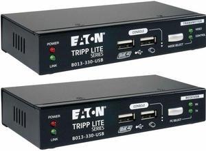 Eaton Tripp Lite Series KVM Extender with VGA and USB Connections, Up to 330 ft. - 330 ft Range - 1920 x 1200 Maximum Video Resolution - 2 x Network (RJ-45) - 6 x USB - 2 x VGA - 240 V AC Input Voltag
