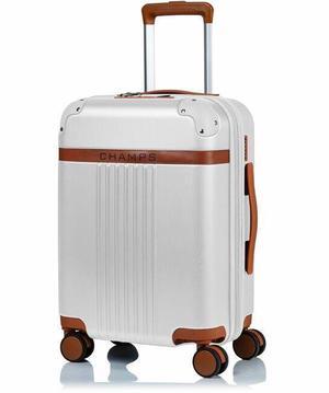 CHAMPS Vintage Collection - Hardside Carry-on - Ivory - Durable Expandable Hardside 20in. Carry-on - Lightweight Polycarbonate with TSA Lock - 360-Degree Wheels and USB-Charging port for Charging on-t