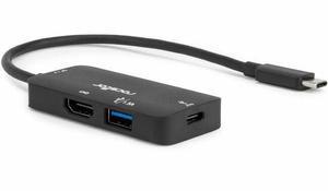 Rocstor Premium Type-C to HDMI/USB-A/Type-C Female (PD & Data) Multiport Adapter - 1 x USB Type C - Male - 1 x HDMI Digital Audio/Video - Female, 1 x USB 3.0 Type A - Female, 1 x USB Type C - Fema
