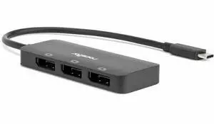 Rocstor Type-C to Triple DisplayPort Adapter with DP1.4 Alt Mode - 1 x USB Type C - Male - 3 x DisplayPort 1.4 Digital Audio/Video - Female - 7680 x 4320 Supported - Black - 1