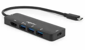Rocstor Type-C to HDMI/USB-Ax3/Type-C PD Charging with DP1.4 Alt Mode - 1 x USB 3.1 Type C - Male - 1 x HDMI Digital Audio/Video - Female, 3 x USB 3.1 Type A - Female, 1 x USB 3.1 Type C - Female - 38