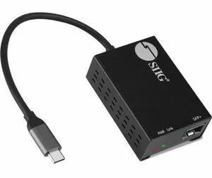 SIIG USB-C to SFP Fiber Gigabit Ethernet Adapter - TAA compliant - USB-C to SFP Gigabit Ethernet adapter allows you to quickly add a SFP Fiber Gigabit Ethernet connection through a USB-C port on your