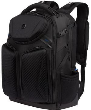 SwissGear 2910203410 Carrying Case (Backpack) for 17" Notebook - Black - Shock Absorbing, Crush Resistant Pocket - 1680D Ballistic Fabric Body - Mesh Exterior Material - Shoulder Strap, Telescopi