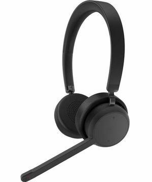 Lenovo Wireless Stereo Headset - Stereo - Wireless - Bluetooth - 98.4 ft - 32 Ohm - 20 Hz to 20 kHz - On-ear, Over-the-head - Binaural - Circumaural - 4.27 ft Cable - Noise Canceling - Black