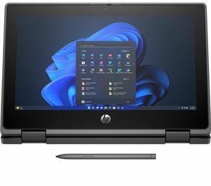 HP Fortis Flip G1i 11.6" Touchscreen Convertible 2 in 1 Notebook - HD - Intel N-Series N150 - 4 GB - 128 GB Flash Memory - Jet Black - Intel Chip - 1366 x 768 - Windows 11 Pro - Intel UHD Graphic
