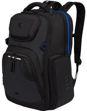 SwissGear ScanSmart 8121203410 Carrying Case (Backpack) for 17" Notebook - Black - Bump Resistant, Ding Resistant, Scratch Resistant, Shock Absorbing, Crush Resistant Pocket - 1680D Polyester, Et