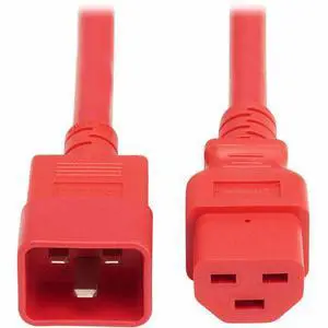 Eaton Tripp Lite Series Power Cord, C20 to C21 - Heavy-Duty, 20A, 250V, 12 AWG, 3 ft. (0.9 m), Red - For Network Switch, PDU, UPS, Switch, Server, Network Device, Rack, Blade Server, Router - 12 Gauge