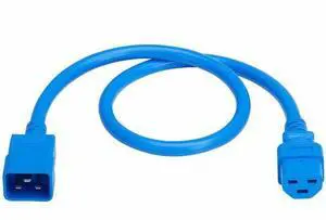 Eaton Tripp Lite Series Power Cord, C20 to C21 - Heavy-Duty, 20A, 250V, 12 AWG, 2 ft. (0.6 m), Blue