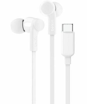 Belkin SoundForm USB-C Wired Earbuds with Adjustable Volume Limiter - White
