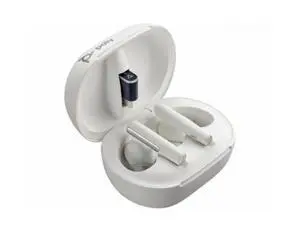 HP Poly VFree Earbuds White - 98 ft Range - Supports Qi wireless charging - 16.5 Hours of talk time - 8 Hours of music time - Connect to up to two devices at once