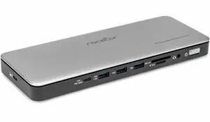 Rocstor ThunderConnect RD12 Thunderbolt 4 Multi-Display Docking Station - Locking Slots - for Desktop PC/Notebook/Mobile Workstation/Headset/Keyboard/Mouse - Charging Capability - Memory Card Reader -