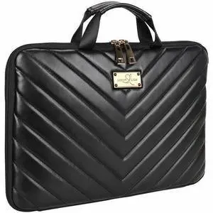 Sandy Lisa Capri Carrying Case (Sleeve) for 14" Notebook - Black - Scratch Resistant - Chevron Printed - Handle - 10.4" Height x 15.4" Width x 1" Depth