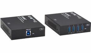Eaton Tripp Lite Series HDBaseT-USB3 over Cat6a Extender Kit - 4 USB-A 3.2 Gen 1 Ports - PoC, RS-232 - Up to 328 ft. (100 m) -2 x Network (RJ-45) - 7x USB - 328.08 ft Extended Range   BHDBT3-USB