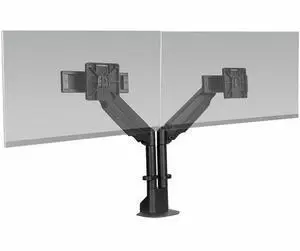 HAT Design Works E2-2-104 Mounting Arm for Monitor, Display Screen - Black - Landscape/Portrait - Height Adjustable - 2 Display(s) Supported - 27" Screen Support - 40 lb Load Capacity - 75 x 75,