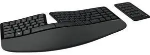 Microsoft Sculpt Ergonomic Keyboard for Business - Wireless Connectivity - RF - 2.40 GHz - USB Type A Interface - Windows, Mac OS, Android - AAA Battery Size Supported - Black