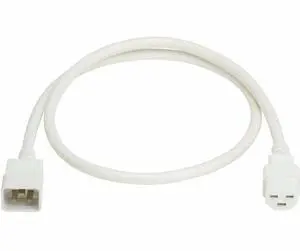 Eaton Tripp Lite Series Power Cord, C20 to C21 - Heavy-Duty, 20A, 250V, 12 AWG, 3 ft. (0.9 m), White - For Network Switch, PDU, UPS, Switch, Server, Network Device, Rack, Blade Server, Router - 12 Gau