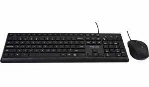 V7 CKU350US USB Quiet Keyboard and Mouse Combo - US Layout - English (US) - QWERTY - Business - Black - USB-A Connectivity - Full Size - USB Interface - Plug and play - Windows - MacOS - ChromeOS - Mu