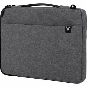 V7 CSE14-ECO Carrying Case (Sleeve) for 14" to 14.1" Notebook - Gray - Polyethylene Terephthalate (PET) Body - Fleece Interior Material - Shoulder Strap, Handle - 1.4" Height x 10.8