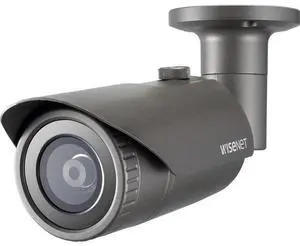 Wisenet QNO-7012R 4 Megapixel Outdoor Network Camera - Color - Bullet - Dark Gray - 65.62 ft Infrared Night Vision - H.265, H.264, H.265M, H.264M, H.265H, H.264H, MJPEG - 2560 x 1440 - 2.80 mm Fixed L