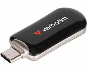 Verbatim 64GB Plectra USB-C Flash Drive - Black - 64 GB - USB 3.2 (Gen 1) Type C - Black
