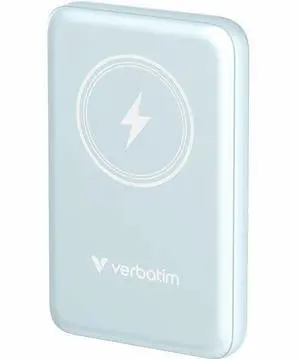 Verbatim Charge 'n' Go Magnetic Wireless Power Bank 10000 mAh - Blue - 10000 mAh - 20 W - USB Type-C Connector - 1 x USB - Blue