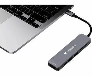 Verbatim USB-C Essentials Multiport Hub- 6 Ports - for Camera - Charging Capability - Memory Card Reader - SD, microSD - USB Type C - 4K @30Hz - 3840 x 2160 - 3 x USB Ports - 2 x USB Type-A Ports - US