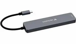Verbatim USB-C Essentials Multiport Hub - 7 Ports - for Camera - Charging Capability - Memory Card Reader - SD, microSD - USB Type C - 4K @30Hz - 3840 x 2160 - 4 x USB Ports - 2 x USB Type-A Ports - U