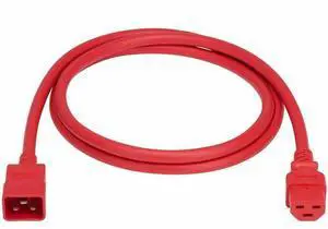 Eaton Tripp Lite Series Power Cord, C20 to C21 - Heavy-Duty, 20A, 250V, 12 AWG, 5 ft. (1.5 m), Red - For Network Switch, PDU, UPS, Switch, Server, Network Device, Rack, Blade Server, Router - 12 Gauge
