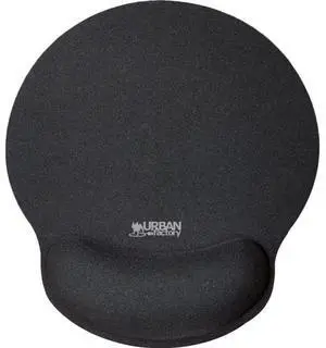 Urban Factory Ergonomic Mouse Pad with Hand-rest - 9.84" Height x 8.66" Width x 1.10" Depth - Black - Gel - Water Resistant, Anti-slip
