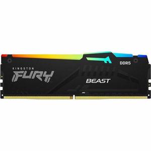 Kingston FURY Beast RAM Module - For Motherboard - 128 GB (2 x 64GB) - RGB - DDR5-5600/PC5-44800 DDR5 SDRAM - 5600 MHz Dual-rank Memory - CL40 - 1.25 V - Non-ECC - Unbuffered - 288-pin - DIMM - Lifeti