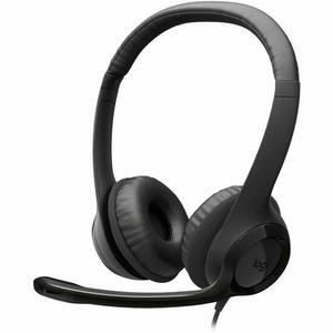 Logitech H390 Headset - Stereo - USB Type C - Wired - 32 Ohm - 20 Hz to 20 kHz - Over-the-head - Binaural - Supra-aural - 6.23 ft Cable - Noise Cancelling, Bi-directional Microphone - Black