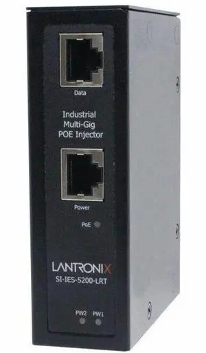 Lantronix Transceiver/Media Converter - Network (RJ-45) - 1x PoE (RJ-45) Ports - 1x PoE+ (RJ-45) Ports - Ethernet - DIN Rail Mountable, Wall Mountable - TAA Compliant
