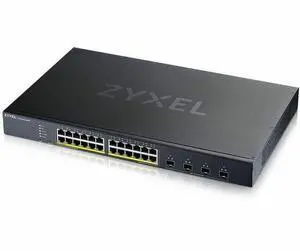 ZYXEL 24-port GbE PoE Lite-L3 Smart Managed Switch with 4 10G Uplink - 24 Ports - Manageable - Gigabit Ethernet, 10 Gigabit Ethernet - 100/1000Base-T, 10GBase-X - 3 Layer Supported - 452.60 W Power Co
