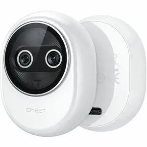 EMEET Piko+ (White) - Dual-lens Webcam with one 4K 1/2.55" Sony Lens and one AI Assist Lens, Boosting color accuracy, face recognition, and 300ms fast focus. 3 MEMS Mics power 3 Voice Modes for M