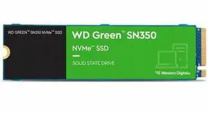 WD Green SN350 WDS100T2G0C 1 TB Solid State Drive - M.2 2280 Internal - PCI Express NVMe (PCI Express NVMe 3.0 x4) - Computer Device Supported - 80 TB TBW - 2400 MB/s Maximum Read Transfer Rate - 3 Ye